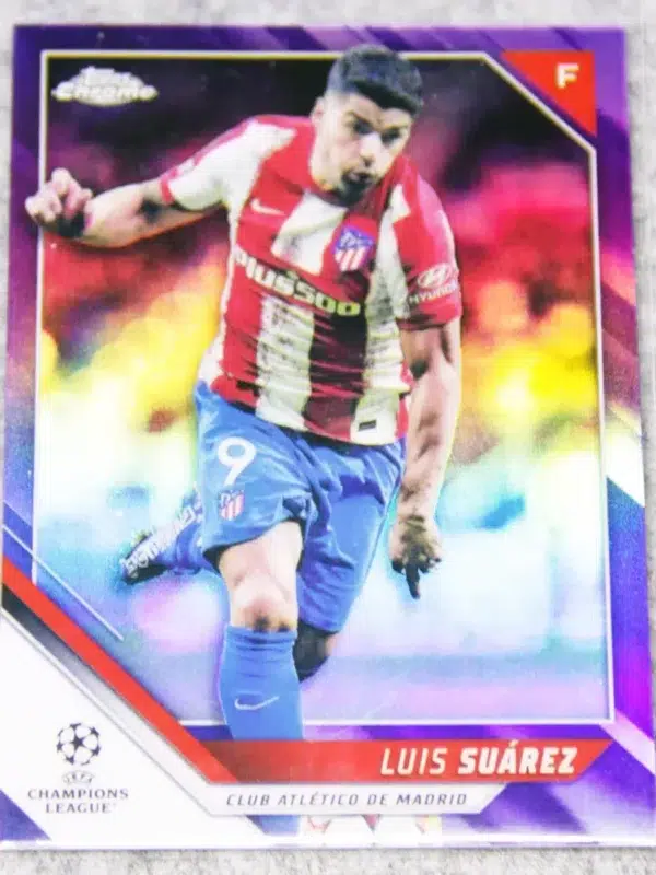 2021-22 Luis Suárez #108 Topps Chrome UEFA Champions League Purple Refractor SN#99 - front
