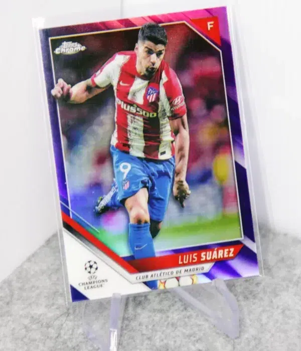 2021-22 Luis Suárez #108 Topps Chrome UEFA Champions League Purple Refractor SN#99 - stand