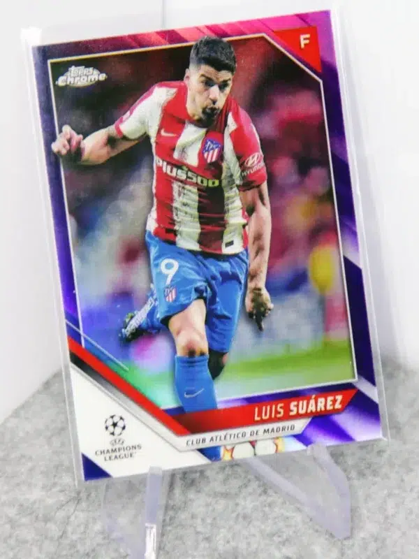 2021-22 Luis Suárez #108 Topps Chrome UEFA Champions League Purple Refractor SN#99 - stand