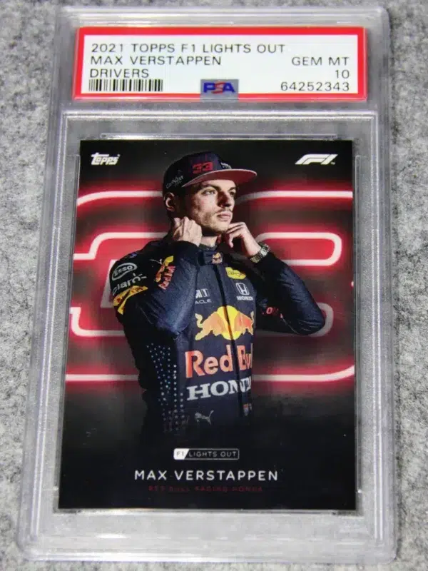 2021 Max Verstappen Topps Formule 1 Lights Out Drivers PSA 10 GEM MT - front