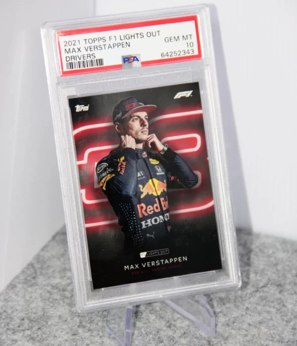 2021 Max Verstappen Topps Formule 1 Lights Out Drivers PSA 10 GEM MT - stand