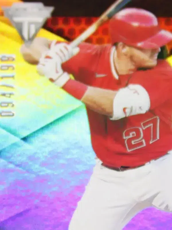 2021 Mike Trout #16 Panini Chronicles Titanium SN#94 - detail