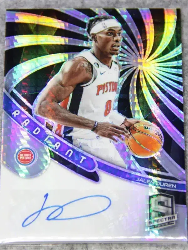 2022-23 Jalen Duren #RS-JDD Panini Spectra Radiant Silver Prizm Autograph - front
