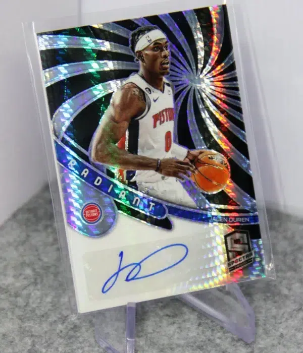 2022-23 Jalen Duren #RS-JDD Panini Spectra Radiant Silver Prizm Autograph - stand