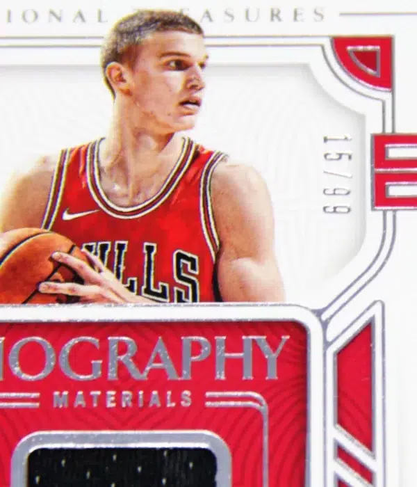 2022-23 Lauri Markkanen #BGM-MAR Panini National Treasures Biography Materials SN#15 - detail