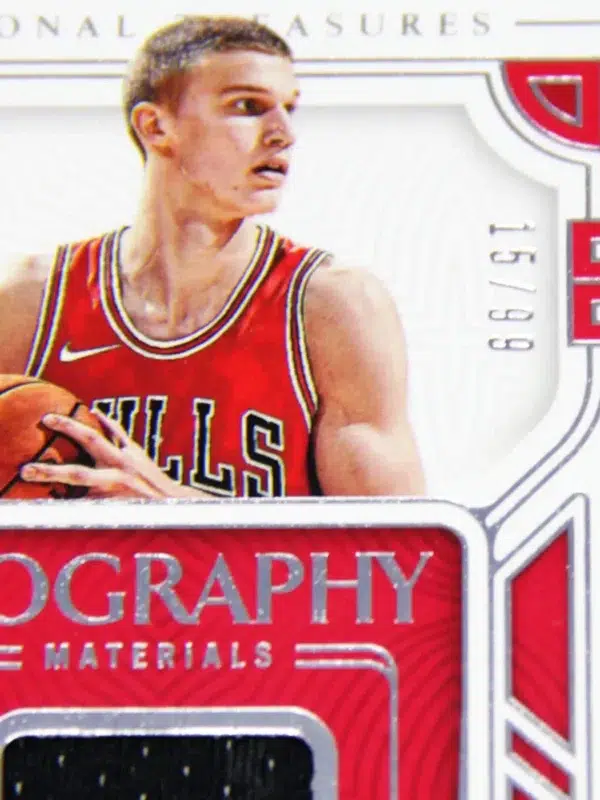 2022-23 Lauri Markkanen #BGM-MAR Panini National Treasures Biography Materials SN#15 - detail