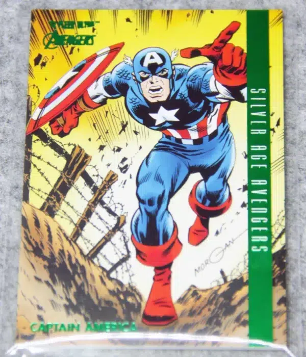 2022 Captain America #103 Upper Deck Marvel Fleer Ultra Silver Age Avengers Green Foil - front