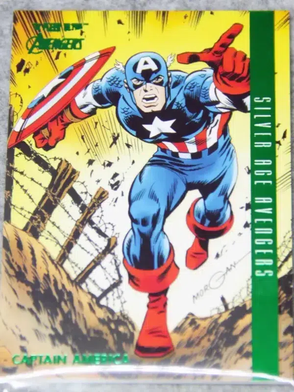 2022 Captain America #103 Upper Deck Marvel Fleer Ultra Silver Age Avengers Green Foil - front