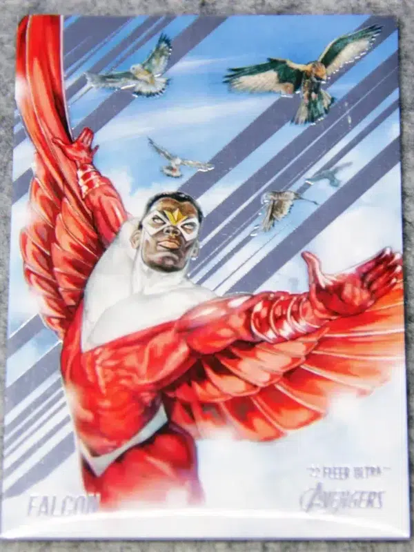 2022 Falcon #21 Upper Deck Marvel Fleer Ultra Avengers Silver Foil - front