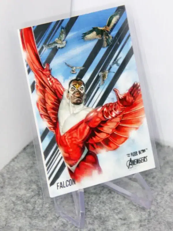 2022 Falcon #21 Upper Deck Marvel Fleer Ultra Avengers Silver Foil - stand