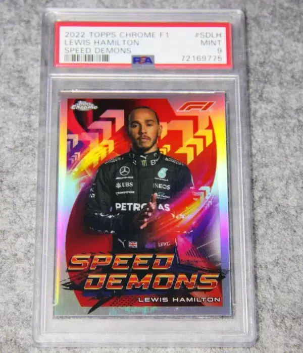 2022 Lewis Hamilton #SD-LH Topps Chrome F1 Speed Demons PSA 9 MINT - front