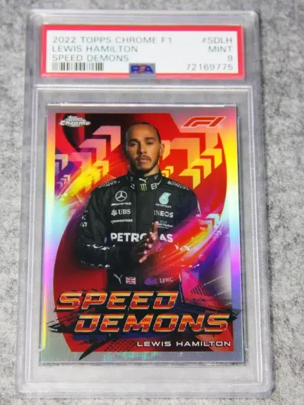 2022 Lewis Hamilton #SD-LH Topps Chrome F1 Speed Demons PSA 9 MINT - front