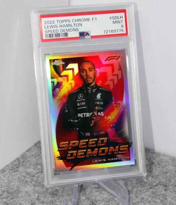 2022 Lewis Hamilton #SD-LH Topps Chrome F1 Speed Demons PSA 9 MINT - stand