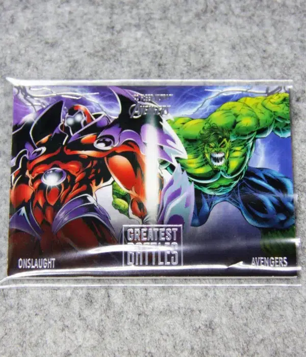 2022 Onslaught vs Avengers #EB-13 Upper Deck Marvel Fleer Ultra Avengers Greatest Battles Silver Foil - front