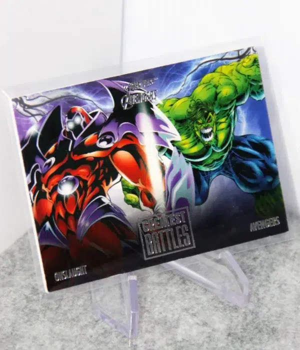 2022 Onslaught vs Avengers #EB-13 Upper Deck Marvel Fleer Ultra Avengers Greatest Battles Silver Foil - stand