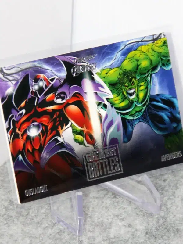 2022 Onslaught vs Avengers #EB-13 Upper Deck Marvel Fleer Ultra Avengers Greatest Battles Silver Foil - stand