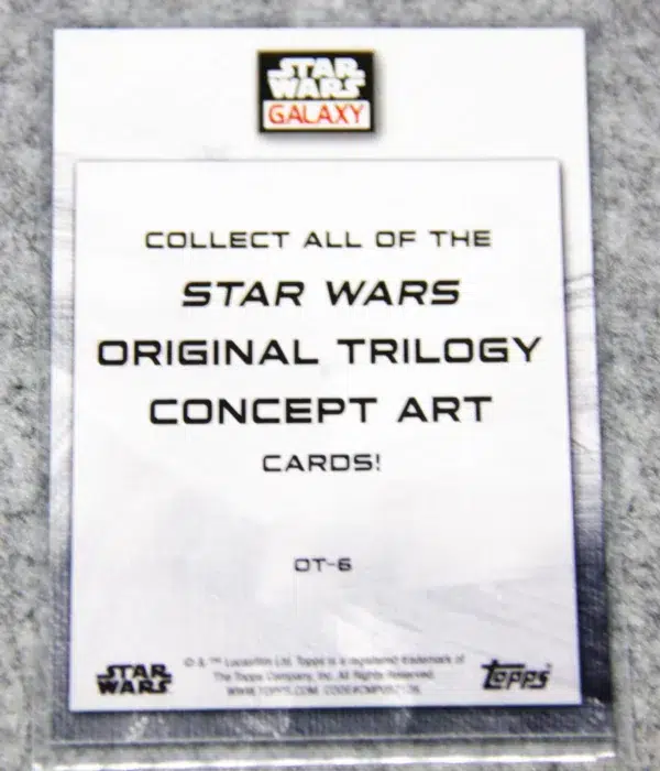 2022 Original Trilogy #OT-6 Topps Star Wars Galaxy Original Trilogy Concept Art Refractor - back