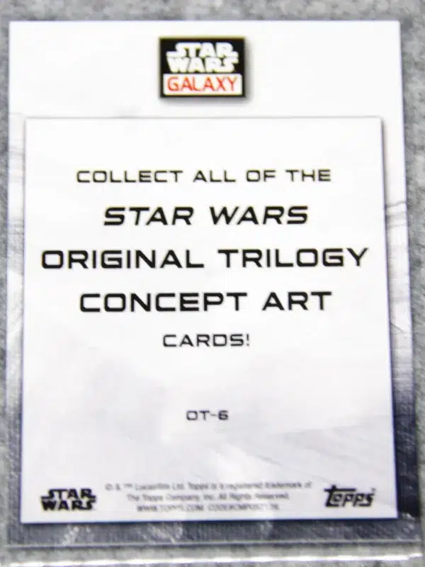 2022 Original Trilogy #OT-6 Topps Star Wars Galaxy Original Trilogy Concept Art Refractor - back