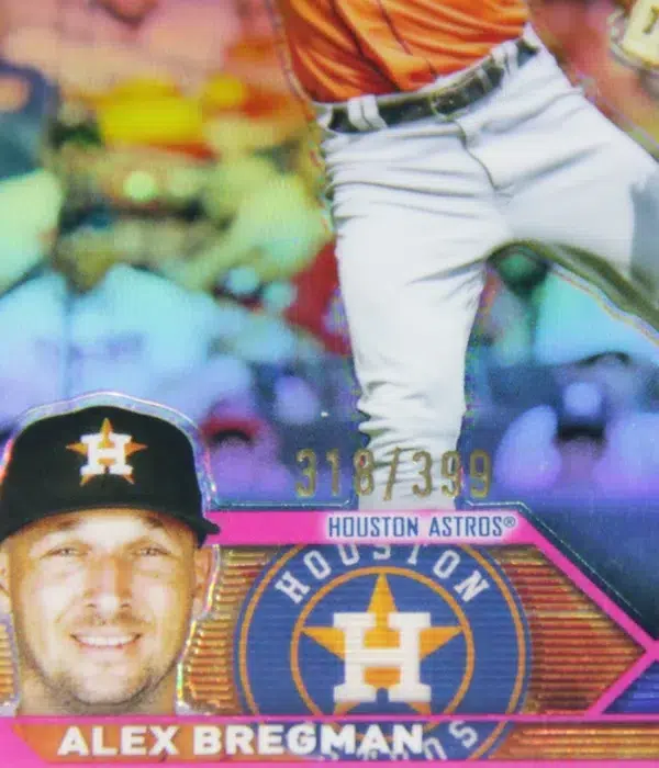 2023 Alex Bregman #205 Topps Chrome Magenta Refractor SN#318 - detail