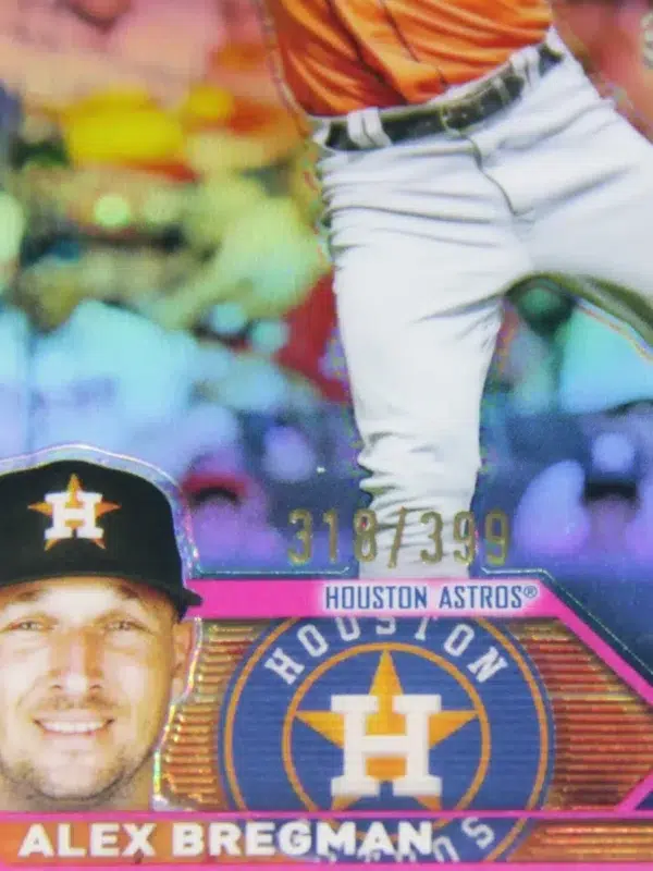 2023 Alex Bregman #205 Topps Chrome Magenta Refractor SN#318 - detail