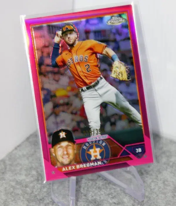 2023 Alex Bregman #205 Topps Chrome Magenta Refractor SN#318 - stand