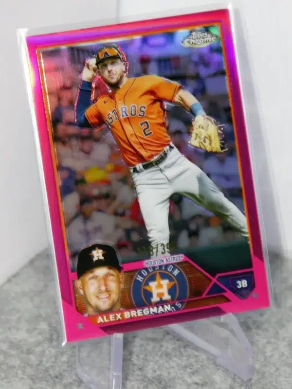 2023 Alex Bregman #205 Topps Chrome Magenta Refractor SN#318 - stand