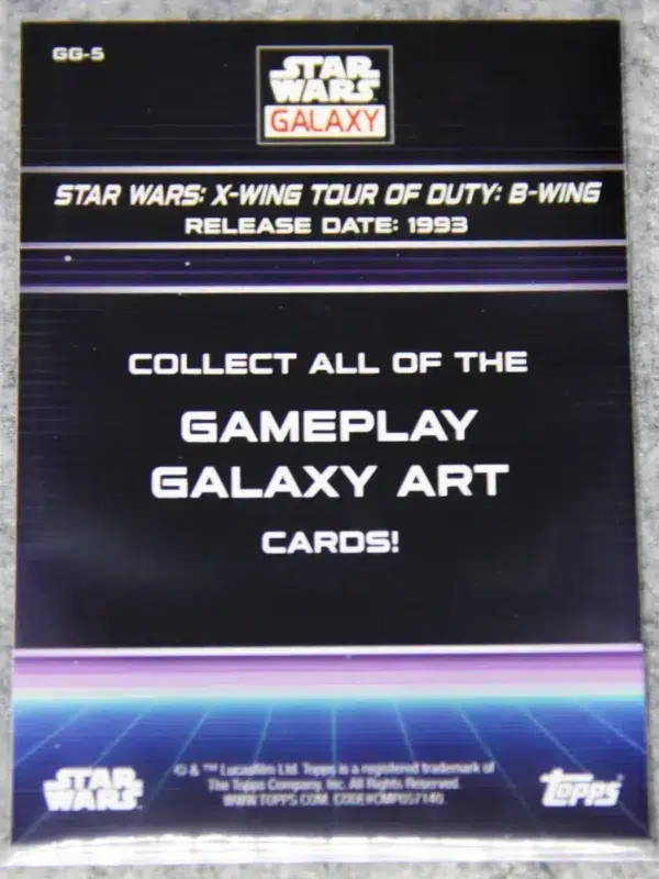 2023 B-Wing #GG-5 Topps Star Wars Galaxy X-Wing Tour Of Duty Gameplay Galaxy Art - back