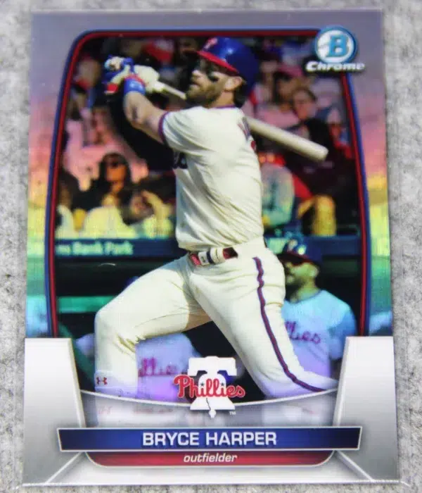 2023 Bryce Harper #97 Topps Bowman Chrome Refractor SN#61 - front