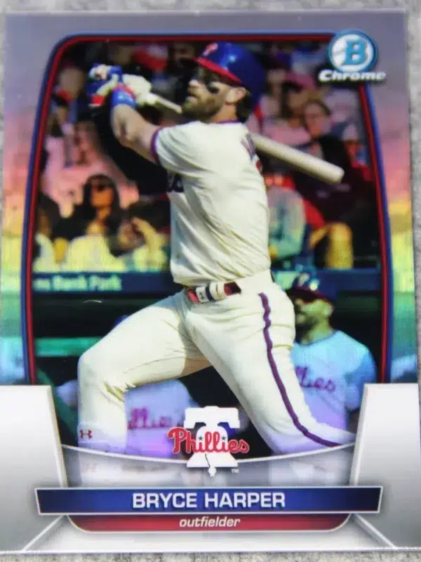 2023 Bryce Harper #97 Topps Bowman Chrome Refractor SN#61 - front