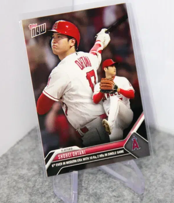 2023 Shohei Ohtani #505 Topps Now 2 HRs and 10ks in SG - stand