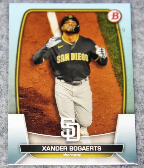 2023 Xander Bogaerts #7 Topps Bowman Sky Blue Border Parallel SN#246 - front