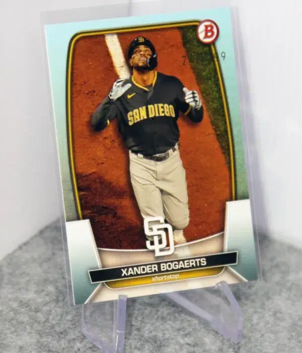 2023 Xander Bogaerts #7 Topps Bowman Sky Blue Border Parallel SN#246 - stand