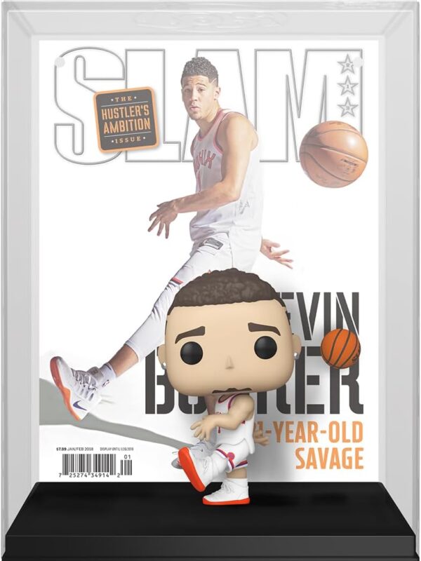 Funko POP! Devin Booker #17 Phoenix Suns NBA Slam Magazine Cover + Vinyl Figure - box