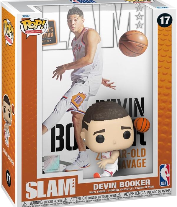 Funko POP! Devin Booker #17 Phoenix Suns NBA Slam Magazine Cover + Vinyl Figure - front