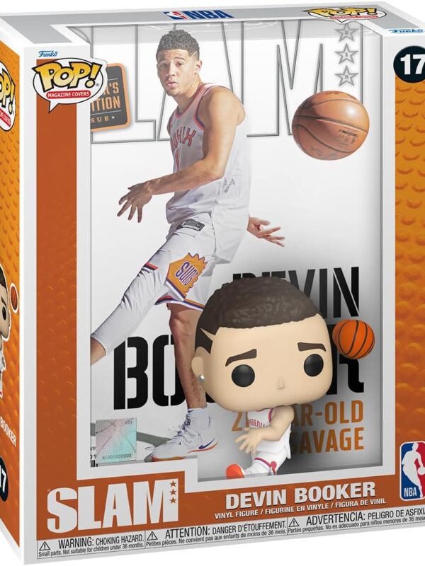 Funko POP! Devin Booker #17 Phoenix Suns NBA Slam Magazine Cover + Vinyl Figure - front