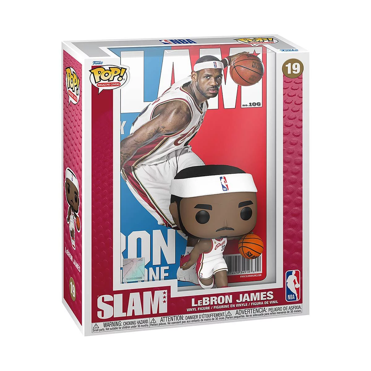 Funko POP! Lebron James #19 Cleveland Cavaliers NBA Slam Magazine Cover + Vinyl Figure - front