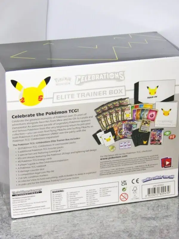 Pokémon TCG 25th Anniversary Celebrations Elite Trainer Box - back