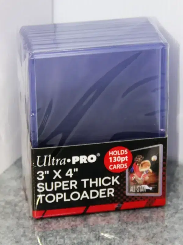 Ultra PRO Clear Super Think Toploaders 3 x 4 130pt - stand