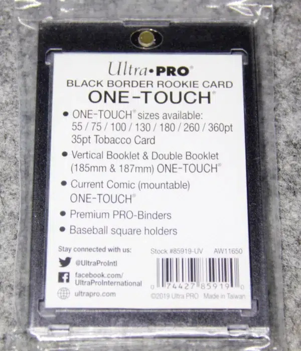 Ultra PRO One-Touch Magnetic Holder 35pt Black Border Rookie Gold - back
