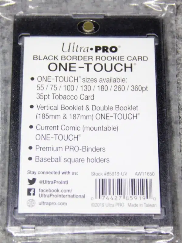 Ultra PRO One-Touch Magnetic Holder 35pt Black Border Rookie Gold - back