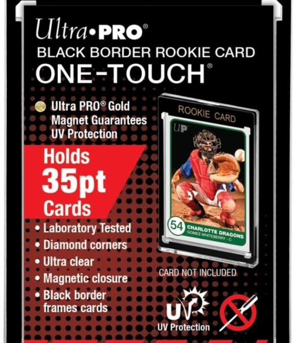 Ultra PRO One-Touch Magnetic Holder 35pt Black Border Rookie Gold - supplier