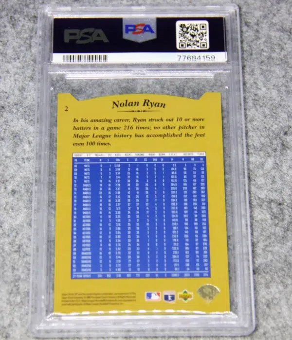 1995 Nolan Ryan #2 Upper Deck SP PSA 9 MINT - back
