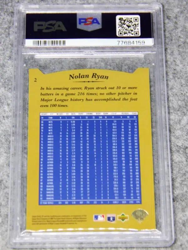 1995 Nolan Ryan #2 Upper Deck SP PSA 9 MINT - back