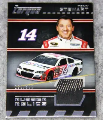 2016 Tony Stewart #RR-TS Panini Nascar Torque Rubber Relics SN#199 - front
