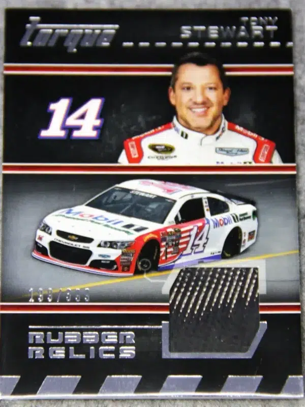 2016 Tony Stewart #RR-TS Panini Nascar Torque Rubber Relics SN#199 - front