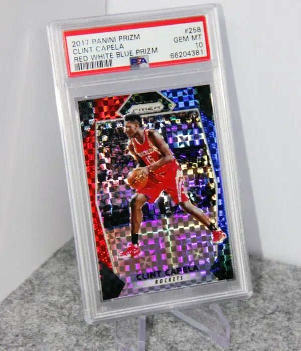 2017-18 Clint Capela #258 Panini Prizm Red White Blue Prizm PSA 10 GEM MT - stand