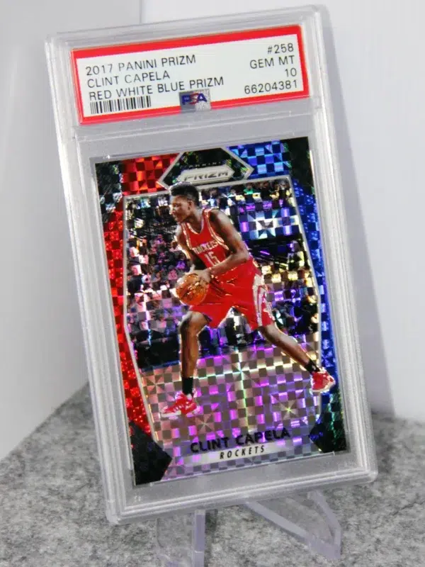 2017-18 Clint Capela #258 Panini Prizm Red White Blue Prizm PSA 10 GEM MT - stand