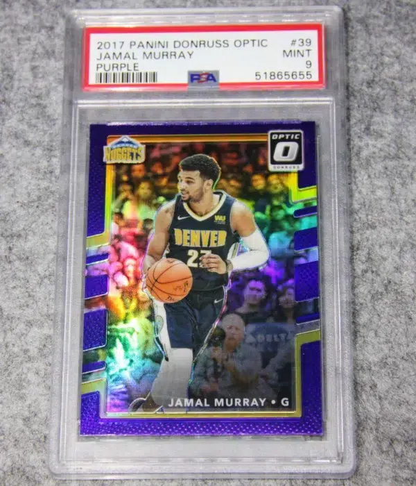 2017-18 Jamal Murray #39 Panini Donruss Optic Purple Prizm PSA 9 MINT - front