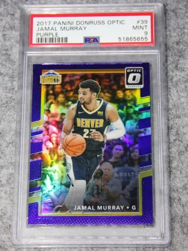 2017-18 Jamal Murray #39 Panini Donruss Optic Purple Prizm PSA 9 MINT - front