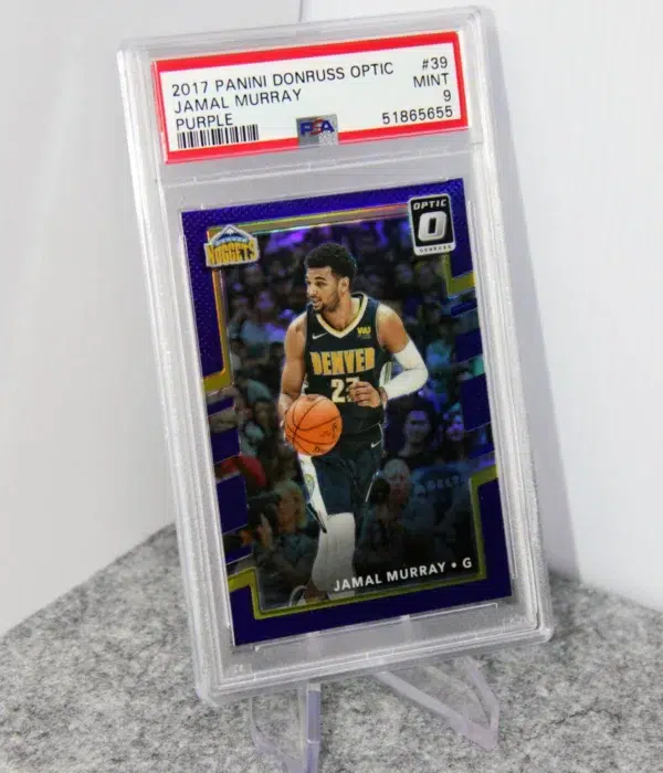 2017-18 Jamal Murray #39 Panini Donruss Optic Purple Prizm PSA 9 MINT - stand